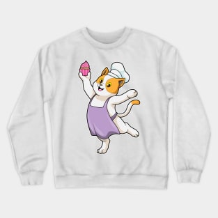 Cat as Cook with Cooking apron & Muffin Crewneck Sweatshirt